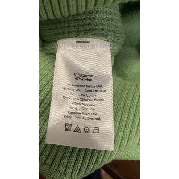 Eddie Bauer XL Hooded Outdoor Waffle Knit Cotton Casual Sweater Green - Picture 8 of 8